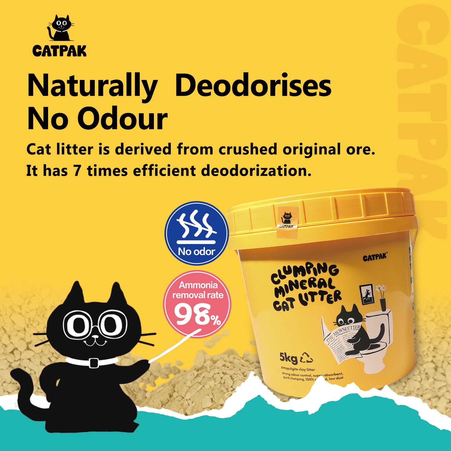 【4桶優惠】純天然礦物質-凹凸棒石貓砂 | 強效除臭| 抑菌低塵|環保減塑